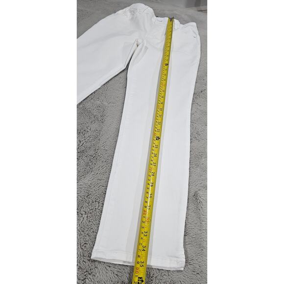 WIT & WISDOM Jeans High Rise Micro Slit Hem Straight Leg Pants, White, Sz 00 NEW - Picture 9 of 14